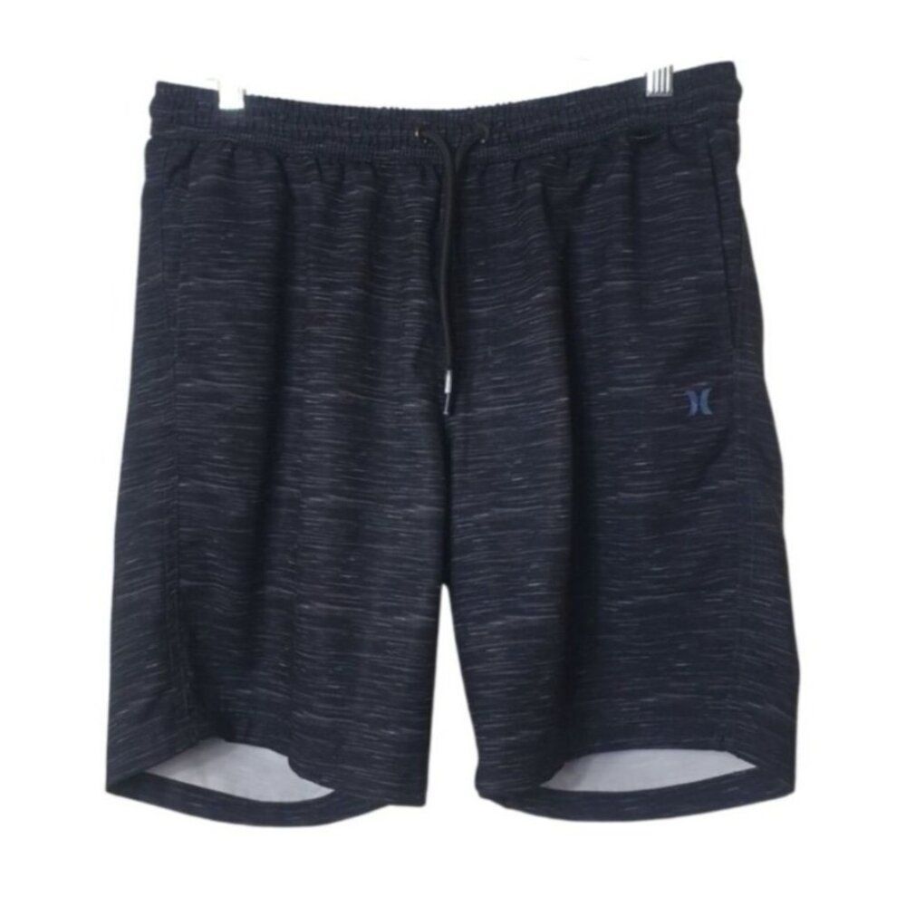 Hurley Mens Athletic Shorts M Black Heather Pockets 8" Inseam Athletic Workout